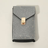 Bling Studded Rectangle Flap Crossbody Cellphone Bag