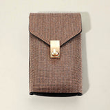 Bling Studded Rectangle Flap Crossbody Cellphone Bag
