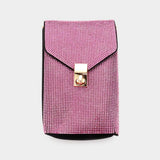 Bling Studded Rectangle Flap Crossbody Cellphone Bag