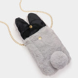 Faux Fur Bunny Clutch Crossbody Bag