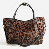 Leopard Pattern Faux Fur Shoulder Bag