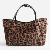 Leopard Pattern Faux Fur Shoulder Bag