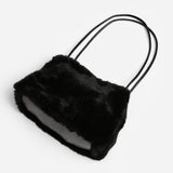 Solid Faux Fur Mini Handbag Shoulder Bag