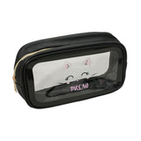 Meow Cat Face Printed Transparent Travel Cosmetic Pouch Bag