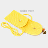 Sunflower Patch Accented Mini Straw Crossbody Bag
