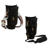 Solid Tumbler Carrier Holder Aztec Pattern Strap Crossbody Bag