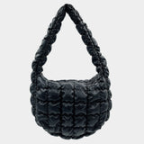 Faux Leather Quilted Puffer Shoulder Cloud Bag