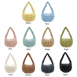 Faux Leather Quilted Puffer Shoulder Cloud Bag