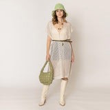 Faux Leather Quilted Puffer Shoulder Cloud Bag