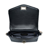 Line Detailed Faux Leather Tote Crossbody Bag