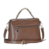 Line Detailed Faux Leather Tote Crossbody Bag