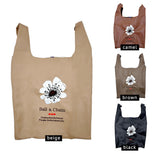 Faux Leather Flower Message Printed Tote Bag