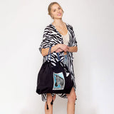 Embroidered Zebra Rope Nylon Tote Bag