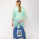 Embroidered Zebra Rope Nylon Tote Bag