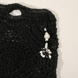 Crochet Pearl Bead Cluster Charm Tote Bags