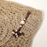 Crochet Pearl Bead Cluster Charm Tote Bags