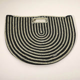 Round Stripped Knitted Woven Tote Bag