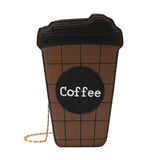 Faux Leather Coffee Cup Crossbody Bag