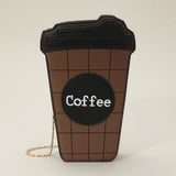 Faux Leather Coffee Cup Crossbody Bag