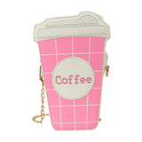 Faux Leather Coffee Cup Crossbody Bag