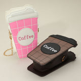Faux Leather Coffee Cup Crossbody Bag
