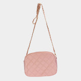 Faux Leather Quilted Crossbody Bag