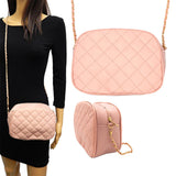 Faux Leather Quilted Crossbody Bag