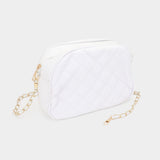 Faux Leather Quilted Crossbody Bag