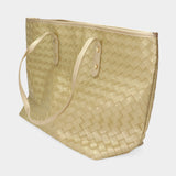 Faux Leather Weave Tote Bag