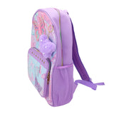 HOT FOCUS - Butterfly Patch Decorative Deluxe Backpack with a Pom Pom Keychain