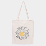 Feel so good Make life better Daisy Flower Print Canvas Eco Bag