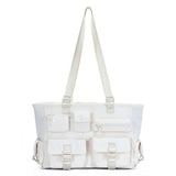 Multi Pocket Utility Shoulder Tote Bag