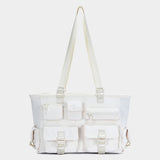 Multi Pocket Utility Shoulder Tote Bag