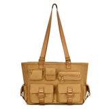 Multi Pocket Utility Shoulder Tote Bag