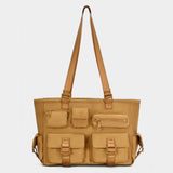Multi Pocket Utility Shoulder Tote Bag