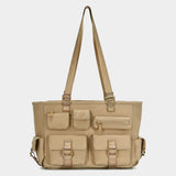 Multi Pocket Utility Shoulder Tote Bag