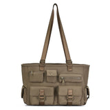 Multi Pocket Utility Shoulder Tote Bag