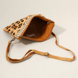 Leopard Patterned Genuine Leather Crossbody Bag