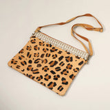Leopard Patterned Genuine Leather Crossbody Bag