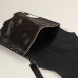 Animal Patterned Genuine Leather Stitch Crossbody Bag