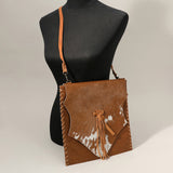 Animal Patterned Genuine Leather Stitch Crossbody Bag