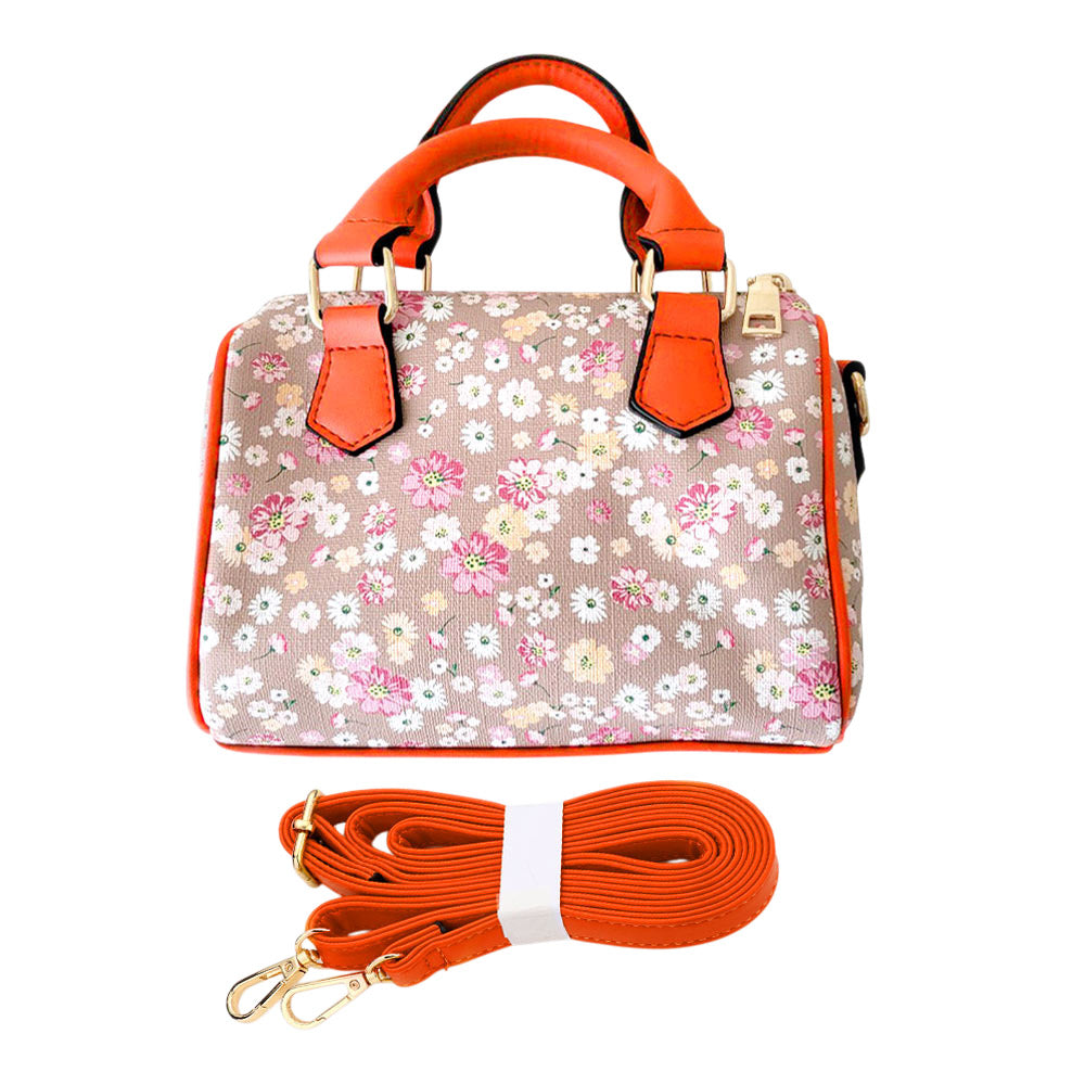 Flower Patterned Tote / Crossbody Bag