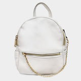 Draped Chain Faux Leather Mini Backpack Bag