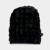 Quilted Solid Faux Fur Backpack Bag