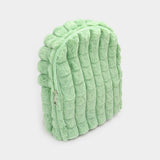Quilted Solid Faux Fur Backpack Bag