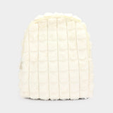 Quilted Solid Faux Fur Backpack Bag