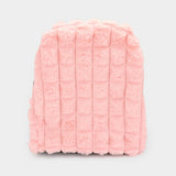 Quilted Solid Faux Fur Backpack Bag