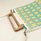 Handcrafted Beaded Boho Wooden Handle Tote / Crossbody Bag