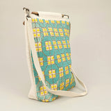 Handcrafted Beaded Boho Wooden Handle Tote / Crossbody Bag