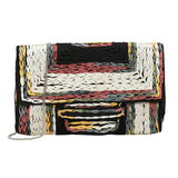 Handcrafted Raffia Geometric Pattern Clutch Bag / Crossbody Bag